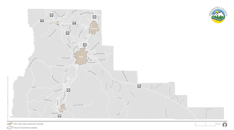 Image of Deschutes County and TSP Study Area 