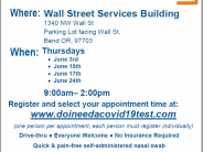 Free COVID-19 Testing Clinic in Bend Flyer