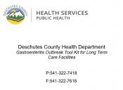 Deschutes County Norovirus/GI Outbreak Toolkit for Long Term Care Facilities