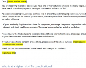 Sample teacher letter for school or childcare facility flu outbreak Sample teacher letter for school or childcare facility flu outbreak