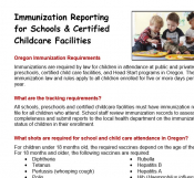 Immunization reporting and schools