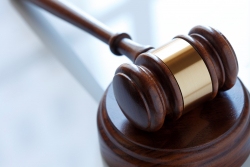 Judge's gavel on a table