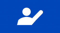 Icon of person raising hand