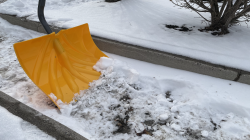 snow being removed from a walkway