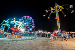 Photo of the Deschutes County Fair at night