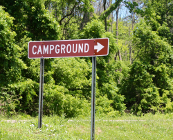 Directional sign to Campground
