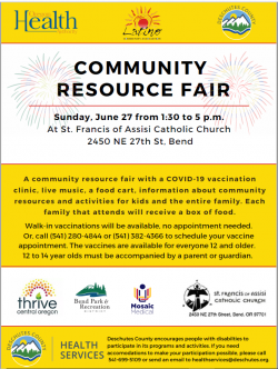 Flyer of community event at St. Francis Catholic Church