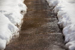 Snow and sidewalk