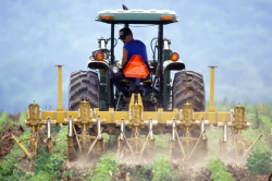 A farmer spraying pesticides image