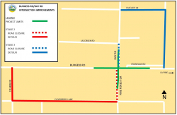Map of Burgess Road and Day Road Improvements