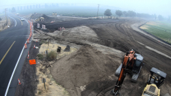 Road construction progress