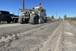 pulverization of existing roadbed materials for Full-Depth Reclamation on our Negus-17th project.