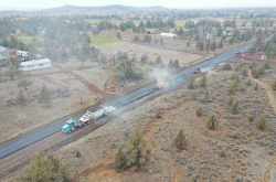 This week’s photo shows asphalt paving work on NE Negus Way in Redmond.