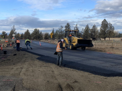 This week’s photo shows construction of asphalt approaches on NE Negus Way in Redmond.