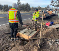 This week’s photo shows installation of signal pole foundations for radar detection signs in Terrebonne. 