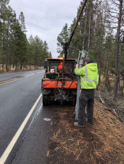 This week’s photo shows roadside delineator installation on Cottonwood Road.