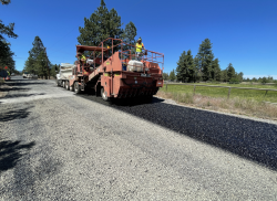 Construction of oil mat surfacing on Harrington Loop 