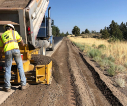 installation of aggregate shoulders on Hamby Rd.