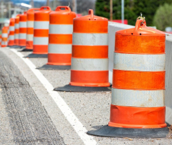 Photo of road construction barrels