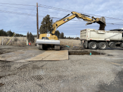 excavation work occurring on Deschutes Market Rd.