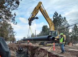 water utility installation on Hunnell Rd. 