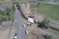 bridge construction occurring on Hunnell Rd.