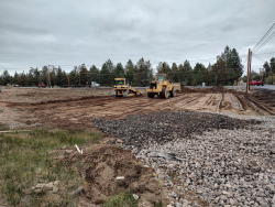 earthwork occurring at the Deschutes Market Rd/Hamehook Rd intersection