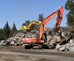 excavation work occurring on Hunnell Rd.