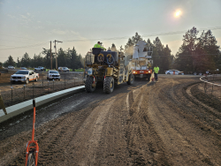 installation of concrete curbs at the Deschutes Market Rd/Hamehook Rd intersection. 