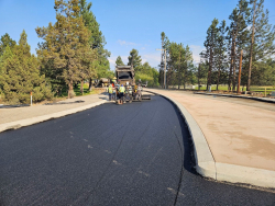 This week’s photo shows paving work occurring at the Deschutes Market Road/Hamehook Road Roundabout project.