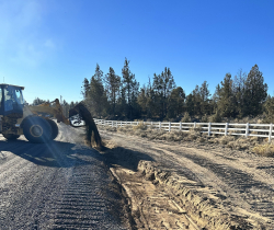 installation of water quality swales occurring on Hunnell Rd.