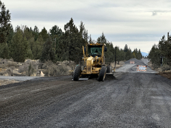 This week’s photo shows aggregate base placement occurring on Hunnell Rd.