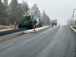 This week’s photo shows asphalt paving work occurring on Hunnell Rd.