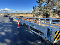 This week’s photo shows guardrail installation on Hunnell Rd.