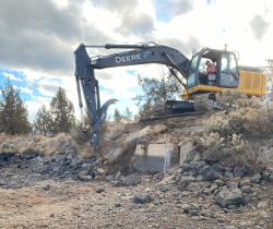 This week’s photo shows bridge demolition work occurring on Gribbling Rd.