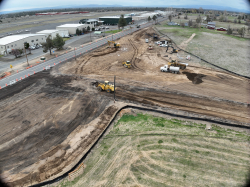 Construction progress at Powell Butte Hwy and Butler Market Road Roundabout April 2024