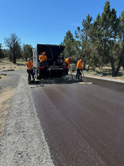 Slurry Seal in Boones Borough subdivision, June 2024
