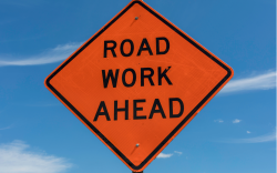 Road Work Ahead sign