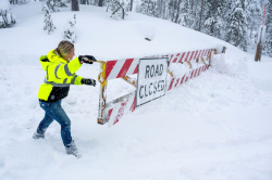 Arionna Day, Deschutes County Road Dept., closing Cascade Lakes Hwy_111424