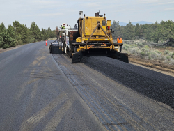 Paving Powell Butte Hwy, May 15, 2025