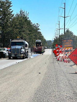 Chip seal work on Jordan Road, May 30, 2025