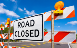 Road closure sign