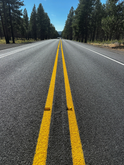 New chip seal on Century Drive, Aug. 2025
