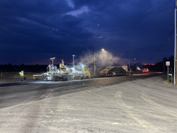 Asphalt pavement installation on Tunalo Road, Aug. 2025