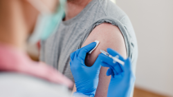 Patient getting flu vaccine