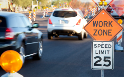Work zone 25 miles per hour
