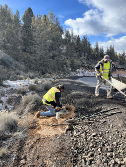 Sign installation on OB RIley Road, Jan. 2026