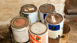 Old paint cans
