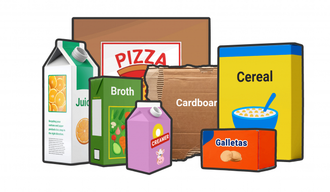 Cardboard and cartons to recycle Cartons
