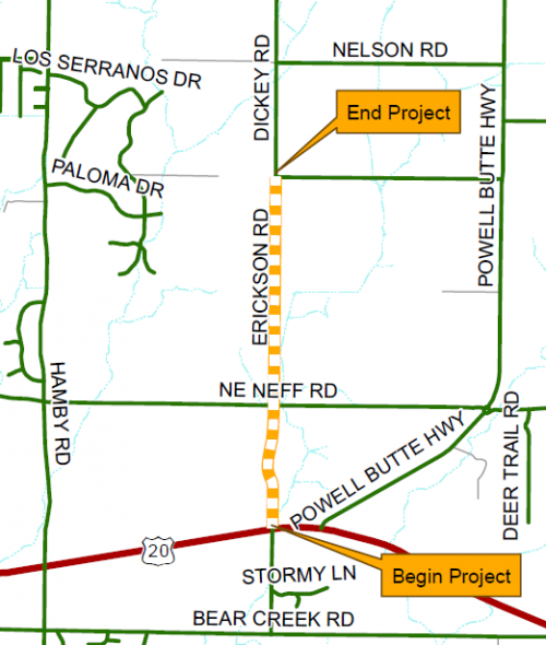 Paving of Erickson Road Begins Monday, August 27 Deschutes County Oregon